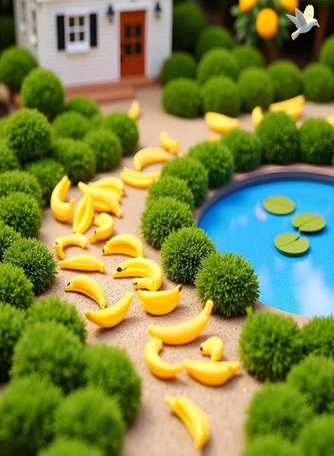 BWESOO 35Pcs Yellow Miniature Bananas 1/12 Scale Banana Models Miniature Fruit Fake Mini Fruits for Mini House Kitchen Fairy Garden Decor，Dollhouse Accessories，Dollhouse Décor - Image 5